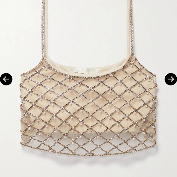 Marcia Embellished Crop TopGold - Gold / S Loveshackfancy